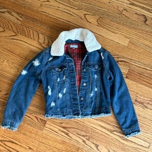 Tractr girls small distressed jeans jacket